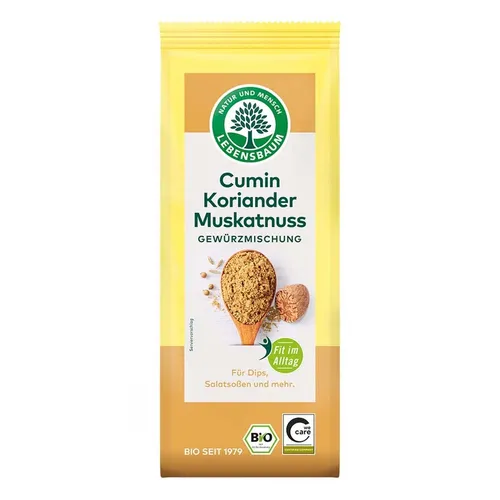 Lebensbaum Gewürzmischung Cumin Koriander Muskat 45g - Aromatische Gewürzmischung für vielfältige Gerichte, ideal zum Verfeinern von Currys und Eintöpfen. Hochwertige Zutaten für ein besonderes Geschmackserlebnis.