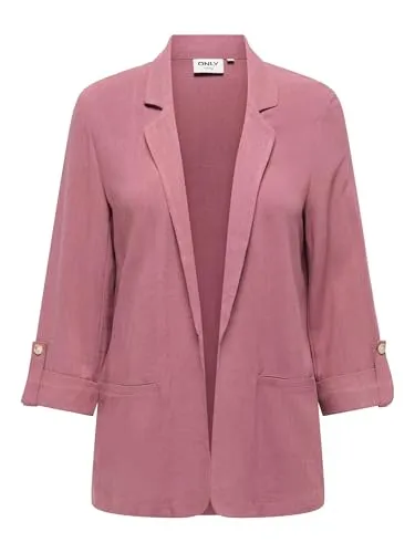 ONLY Female Blazer ONLSIESTA – Leinen Blazer für jeden Anlass - Stylischer, locker geschnittener Blazer aus 80% Viskose und 20% Leinen. Ideal für ein elegantes Outfit im Büro oder in der Freizeit.