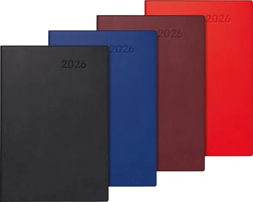 Brunnen Taschenkalender 716 - 7,2x10,5cm, 2026 - Organizer mit 96 Seiten, 1 Woche pro Seite, ideal für effiziente Planung und praktische Notizen, farbiger Kunststoff-Einband für Langlebigkeit.