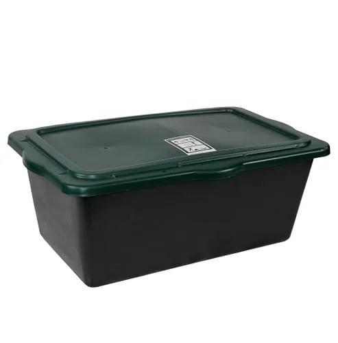 Friesenthal Mörtelkasten mit Deckel 90 Liter - Grün - Praktischer Mörtelkasten 90L für vielseitige Anwendungen. Ideal zum Aufbewahren von Mörtel, Beton oder als Pflanzenbehälter. Aus recyceltem Material, stapelbar und mit ergonomischen Griffen für einfachen Transport.