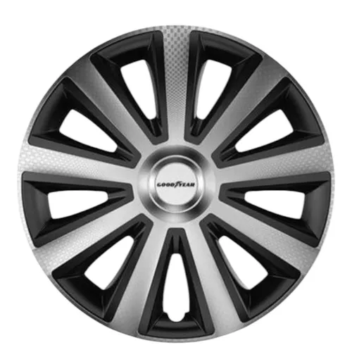 Goodyear Radzierblende Memphis Carbon 14 Zoll - Radzierblende für 14 Zoll Räder, stilvolles Carbon-Design in schwarz-silber, ideal für eine individuelle Fahrzeugoptik.
