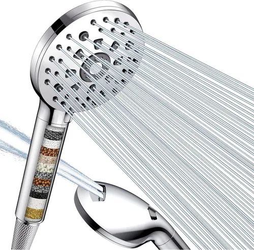 Digiroot Duschkopf mit 15-fach Filtration - Duschbrause mit 15 Schichten Filtration für reines Wasser und gesunde Haut. 7 Strahlarten für ein individuelles Dusch-Erlebnis – ideal für jeden Wasserdruck!