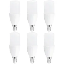 LED Leuchtmittel Röhre Stick T37 8W 60W E14 matt 850lm kaltweiß 6500K Tageslicht 6 x