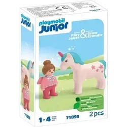 Playmobil Junior 71893 - Einhorn & Fee für Kinder - Buntes Spielset mit Einhorn und Fee, ideal für fantasievolles Spielen und Sammeln, geeignet für Kinder von 1-4 Jahren.