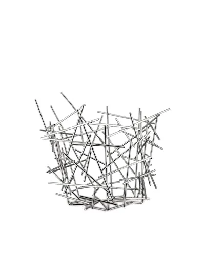 Alessi Blow Up Zitruskorb aus Edelstahl, 36 cm x 35 cm x 31,5 cm, Silber - Vasen - Eleganter Zitruskorb aus hochwertigem Edelstahl, ideal für stilvolle Tischdekoration und Obstpräsentation.