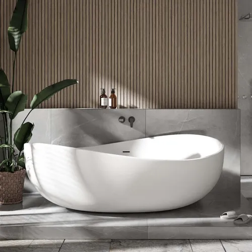 BERNSTEIN Freistehende Badewanne Wave - 180 x 110 cm, Weiß matt - Sanitäranlagen & Zubehör, hochwertige Doppelwandige Konstruktion für optimale Isolierung und 5 Jahre Garantie für langlebigen Komfort.