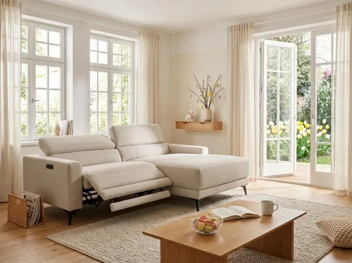 OTTO home Ecksofa LEWII, L-Form, 213 cm - mit elektr. Relaxfunktion und USB-Anschluss - Elegantes Ecksofa LEWII mit Federkern und verstellbaren Kopfstützen. Ideal für entspannte Stunden im Wohnzimmer. Der robuste Webstoff sorgt für eine ansprechende Optik und Langlebigkeit.