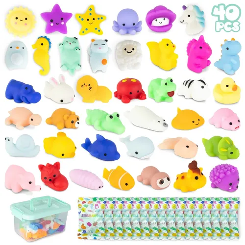 Mochi Squishy Set - 40 Stück Mitgebsel für Kindergeburtstag von BONNYCO - Sonstige - Bunte, weiche Mochi Squishies, perfekt als kreative Gastgeschenke für unvergessliche Kindergeburtstagsfeiern.