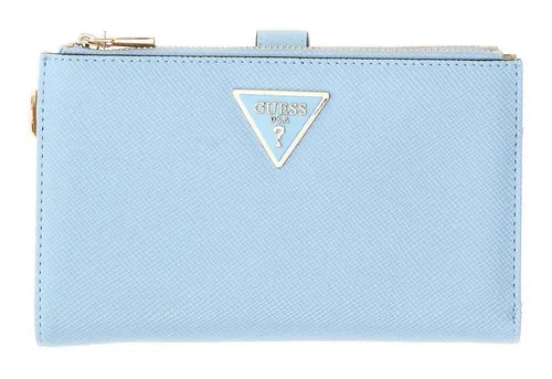 Guess Geldbörse SLG Double Zip Organizer in Aqua - Elegante GUESS Geldbörse mit 6 Kreditkartenfächern, 2 Zipperfächern und schicker Logo-Applikation. Ideal für stilbewusste Nutzer, die Funktionalität und Design schätzen.
