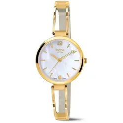 Boccia Damen Titan Uhr 3354-02 - Elegante Armbanduhr aus Reintitan mit 30 mm Durchmesser, Saphirglas und schimmerndem Perlmuttzifferblatt. Leicht und hautfreundlich für höchsten Tragekomfort, ideal für jeden Anlass.