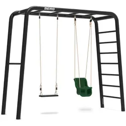 BERG Klettergerüst PlayBase M mit Reckstange & Leiter - Klettergerüst für Fitness & Spiel, mit stabiler Konstruktion, vielseitigem Zubehör und ohne Betonmontage – ideal für jeden Garten.