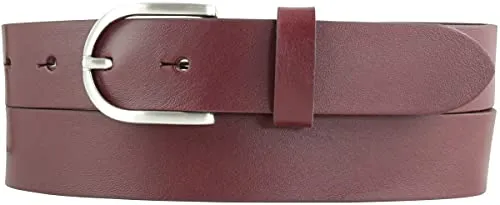 BELTINGER Damen-Gürtel aus Vollrindleder 3 cm | Eleganter Chino-Gürtel in Bordeaux - Hochwertiger 30mm Ledergürtel aus Vollrindleder, gefertigt in Italien. Mit runder Gürtelschließe für individuellen Tragekomfort und lange Haltbarkeit. Ideal für jedes Outfit, von Jeans bis Kleid.