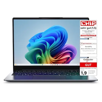 SPRCHRGD 14 S1 Elite (MD62536) - 14 Zoll Notebook in Grau, Windows 11 Home, 1 TB SSD und 32 GB RAM für optimale Leistung