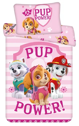 PAW PATROL Kinderbettwäsche Paw Patrol "Pup Power" Everest Skye Marshall Bettw, Renforcé, 2 teilig