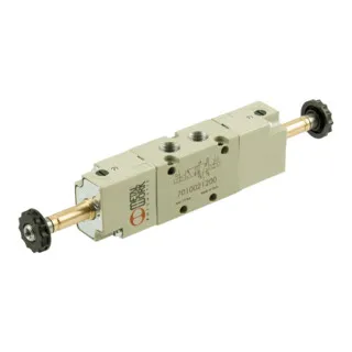 Riegler 5/3-Wegeventil, elektropneumatisch, Mitte entlüftet, G 3/8