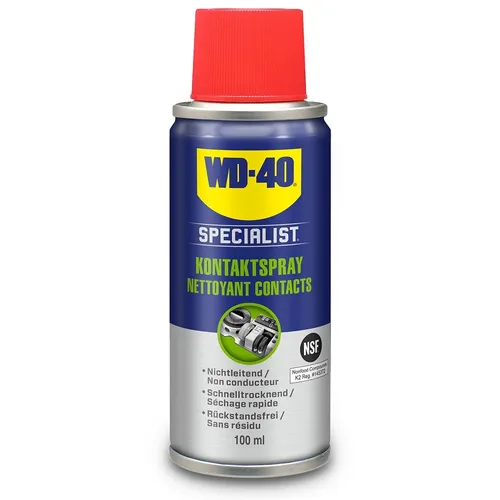 WD40 Specialist Kontaktspray 100ml - Sonstige - Schnell wirkendes Kontaktspray, entfernt Öl und Schmutz von elektrischen Geräten, ideal für Elektromontage und hinterlässt keine Rückstände.