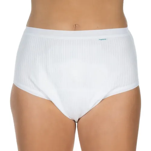 Suprima 1275 Baumwoll-Slip für Damen, weiß, Gr. 40/42 - Arzneimittel – Diskreter Baumwoll-Slip mit PU-Wäscheschutz, ideal für aktive Frauen mit Inkontinenz, bietet hohen Tragekomfort und ist bei 95 °C waschbar.