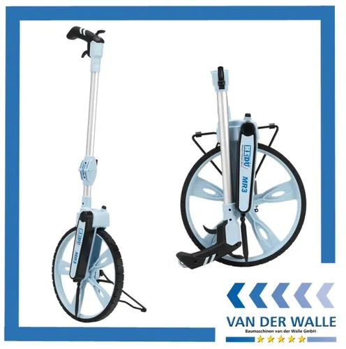 hedue Laufrad MR3 - E806 - Robustes Messrad mit ergonomischem Revolvergriff und großem Raddurchmesser für präzise Messungen bis 9.999,9 m. Ideal für Baustellen und Gelände, zusammenklappbar auf nur 53 cm.