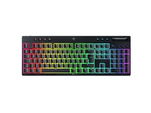 Razer Blackwidow V4 Low Profile Orange Switches - Kabellose, flache mechanische Gaming-Tastatur mit Razer™ Low-Profile Mechanical Switches für ultra-lange Akku-Laufzeit und verbesserte Ergonomie.