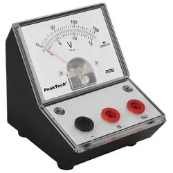 PEAKTECH 205-09 Amperemeter, analog - Multimeter, analog mit Drehspulmesswerk, ideal für Schulen. Kein Strombedarf, robuste Bauweise und klare Spiegelskala für einfache Ablesung.