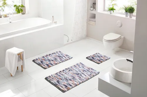 Linea Due Badematte "Punto", braun (silberfarben, taupe), rechteckig (70cm x 120cm) - Die elegante GRUND Badteppich "PUNTO" bietet mit seinem weichen Flor und rutschhemmender Beschichtung höchsten Komfort. Ideal für moderne Badezimmer und bei 30 °C waschbar.