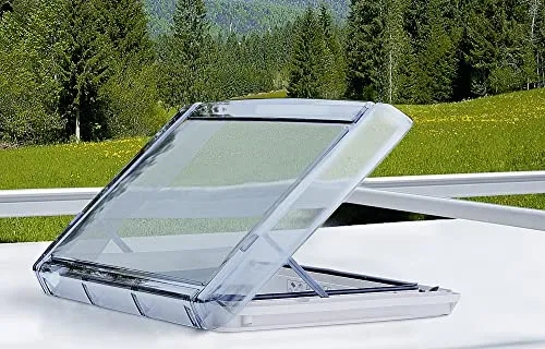 REMIS REMItop Vario II Dachhaube 40x40 cm mit Rastaufsteller - Caravan-Zubehör mit leisestem Betrieb in seiner Klasse, integriertem Verdunkelungs- und Insektenschutzsystem für optimalen Komfort.