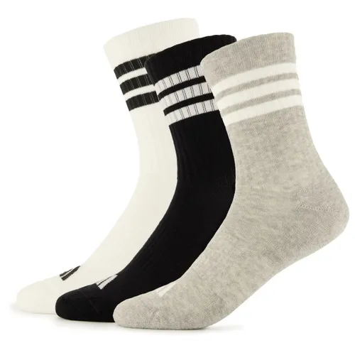 adidas Unisex 3STRIPES CUSHIONED SPORTSWEAR CREW SOCKS 3 PAIR PACK, medium grey heather/white/black, 42-45