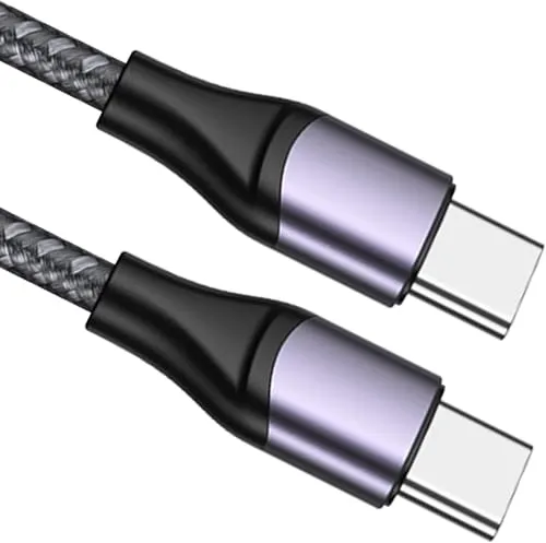 elzle USB C Kabel,2m Schnellladekabel USB C auf USBC,65W,für iPhone17/16/15,MacBook, MacBook Pro, ChromeBook Pixel, iPad Pro 2021/2020/2018, Samsung Galaxy S21/S20, Huawei P30 usw, Nylon,Grau