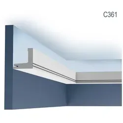 Orac Decor Deckenleiste C361 - Indirekte Beleuchtung für Wände - Wandleiste aus Purotouch®, ideal für den Innenbereich. Die 2 m lange Stuckleiste verleiht jedem Raum Eleganz und ermöglicht eine einfache Montage durch Kleben.