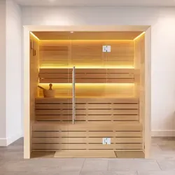 EAGO AWT Sauna E1614A Hemlock 200x160cm ohne Ofen - Erleben Sie Wellness zu Hause mit der EAGO AWT Sauna E1614A aus hochwertigem Hemlock Holz. Mit indirekter LED-Beleuchtung und optimaler Isolierung für ein angenehmes Raumklima.