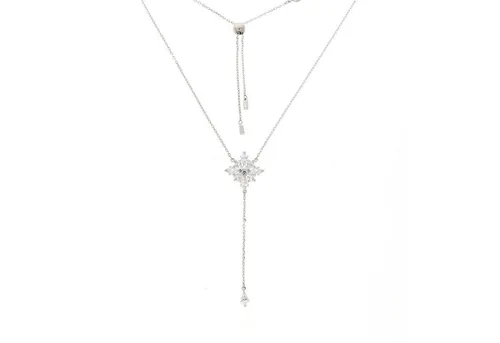 Swarovski Kette mit Anhänger - Elegante Kette mit rhodiniertem Anhänger, 48 cm lang, ideal für besondere Anlässe oder als Geschenk.
