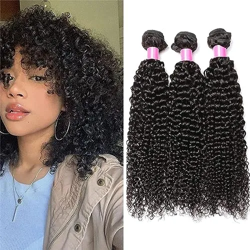 RICHAIR - Brasilianische Locken, 30,48 cm, 3 Stück, brasilianisches Haar, natürlich, schwarz, 50 g/Stück (insgesamt 150 g)