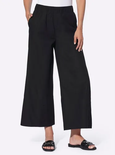 7/8-Hose HEINE Damen Gr. 42, schwarz - Stoffhose in 7/8-Länge mit weitem Bein und elastischem Rundum-Dehnbund. Ideal für Komfort und Stil, aus 100% Baumwolle und unterstützt Cotton made in Africa.