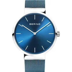 BERING Armbanduhr Analog Quarz Edelstahl eisblau 16540-308 - Armbanduhr aus Edelstahl mit präzisem Quarzwerk und edlem eisblauen Milanaiseband. Wasserdicht bis 5 bar und mit kratzfestem Saphirglas - ideal für jeden Anlass!