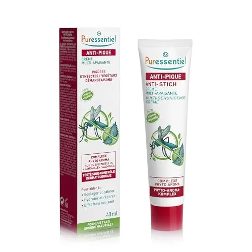 Puressentiel Anti-Stich - Multi-beruhigende Creme - Insekten- und Pflanzenstiche - 100% natürliche Wirkstoffe - Frische-Effekt - Lindert Juckreiz und Reizungen - 40 ml