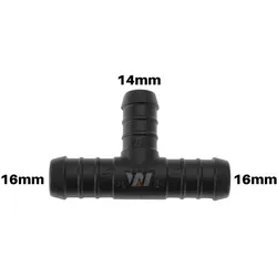 WamSter® T Schlauchverbinder Pipe Connector reduziert 16mm 16mm 14mm Durchmesser