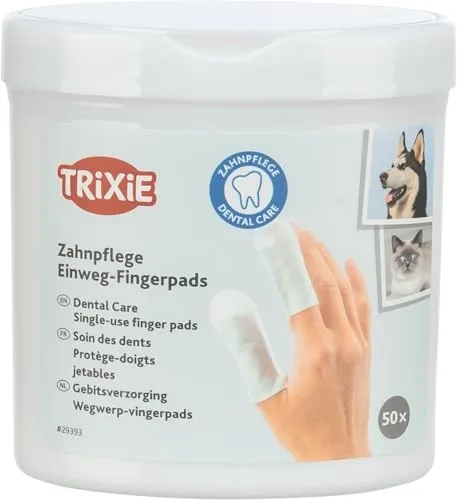 Zahnpflege Fingerlinge für Hunde - Einweg Fingerpads 50 Stück - Mundhygiene für Hunde, 50 praktische Einweg Fingerlinge für einfache und effektive Zahnpflege.