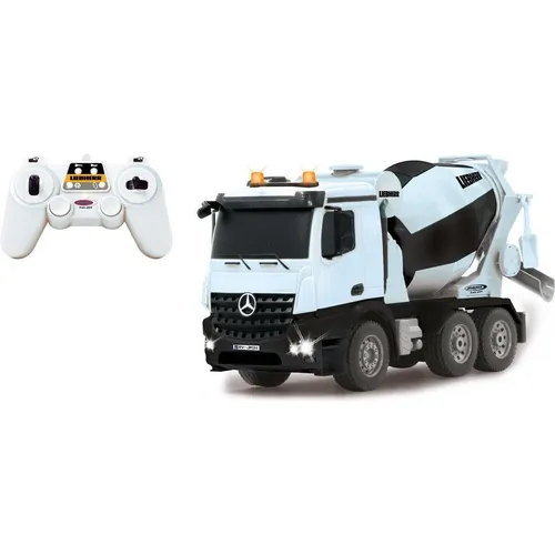 JAMARA Mercedes-Benz Arocs Liebherr 1:20 - Offizieller RC Betonmischer mit 4-Radantrieb - RC-Modelle, offiziell lizenziert mit drehbarer Mischtrommel und Rückfahrwarnsound für realistisches Baustellen-Feeling.