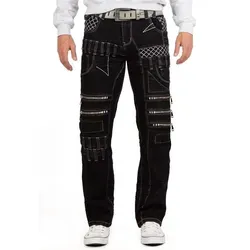 KOSMO LUPO Herren Jeans KM8006-1-bans W31/L32 - Stylische Regular-Fit Jeans mit auffälligen Kontrastnähten und praktischem 5-Pocket-Style, ideal für Freizeit und besondere Anlässe. Hochwertige Materialien sorgen für Komfort und Langlebigkeit.