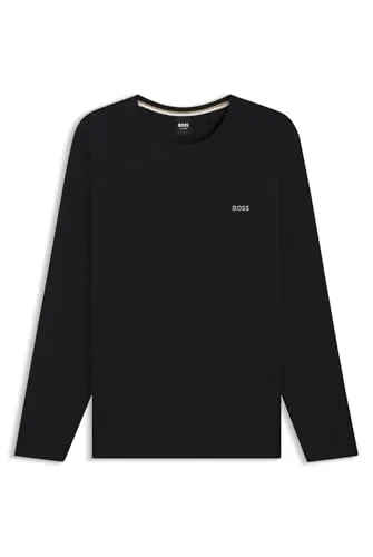 BOSS Herren T-Shirt Mix&Match Ls-Shirt R -001 Black, XXL - T-Shirt für Herren aus weicher Baumwollmischung, klassischer Rundhalsausschnitt und stilvolle Logo-Stickerei für ein angenehmes Tragegefühl.