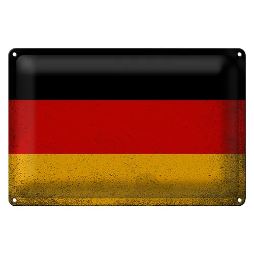 Blechschild Flagge Deutschland 40x30cm Flag Germany Vintage