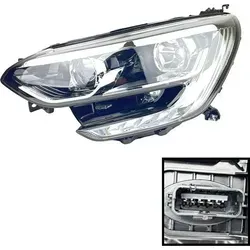 Linker Scheinwerfer für Renault Megane 4 mit Chromrahmen und LED - Hochwertiger OEM-Scheinwerfer 260605154R für Renault Megane IV (2016-2020) mit elektrischer Höhenverstellung und stilvollem Chromrahmen. Ideal für optimale Sicht und modernes Design.