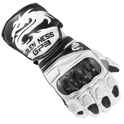 Arlen Ness Monza Motorradhandschuhe, schwarz-weiss, Größe XS - Motorradhandschuhe aus 0,6-0,8 mm Ziegenleder mit Knöchelschutz für optimale Sicherheit und Komfort beim Fahren.