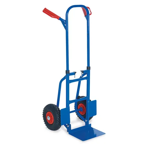 BRB-Lagertechnik Sackkarre mit pannensicheren Reifen - platzsparend und robust - Praktische Sackkarre für den professionellen Einsatz, ausgestattet mit pannensicheren Reifen. Ideal für den Transport schwerer Lasten und Platzsparend im Lager.