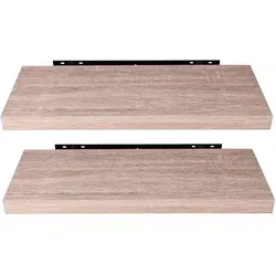 EUGAD Wandregal, 2-tlg. aus Holz, modern in Sonoma Eiche, 80 cm - Praktisches 2-teiliges Wandregal aus MDF in klassischem Design. Ideal zur platzsparenden Aufbewahrung. Einfache Montage und pflegeleichte Oberfläche.