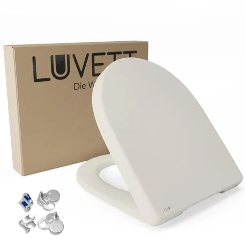 LUVETT WC-Sitz D-Form universal D140 mit SoftClose® - Toilettendeckel mit patentierter SoftClose® Absenkautomatik für leises Schließen und einem einfachen Reinigungssystem. Hergestellt aus robustem Duroplast – hygienisch und kratzfest.