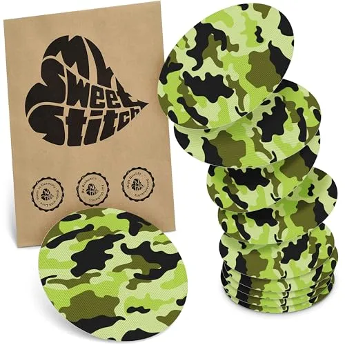 MySweetStitch - Universal Overpatch 10x Fixierpflaster rund für alle gängigen CGM Sensoren, extrastarker Halt über dem Sensor, wasserfest & hautfreundlich, hypoallergen, Made in Germany, Camouflage