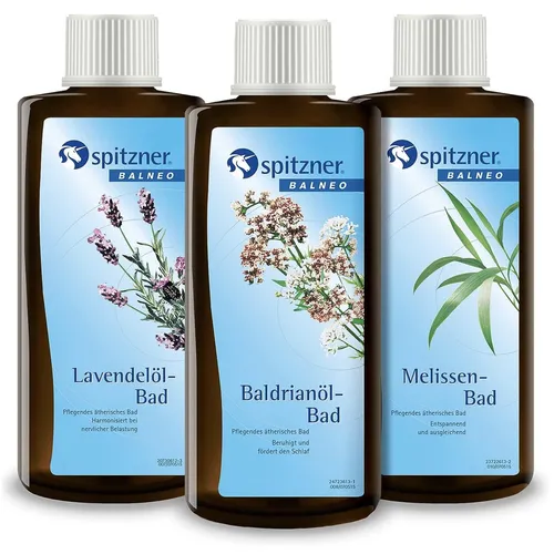 Spitzner Badezusatz Set Ruhe und Entspannung 3x 190ml Lavendel Baldrian Melisse