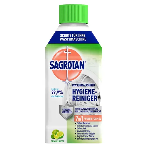 SAGROTAN® Frische Waschmaschinenreiniger 250 ml - Waschmittel für hygienisch reine Wäsche, entfernt 99,9% der Bakterien und schützt vor Kalkablagerungen für eine längere Lebensdauer Ihrer Waschmaschine.