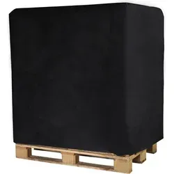 BioHelfer Palettenhusse für Industrie-, Europaletten und Gitterboxen, Abdeckplane, Palettenschutz,130x110x130 cm - Schwarz